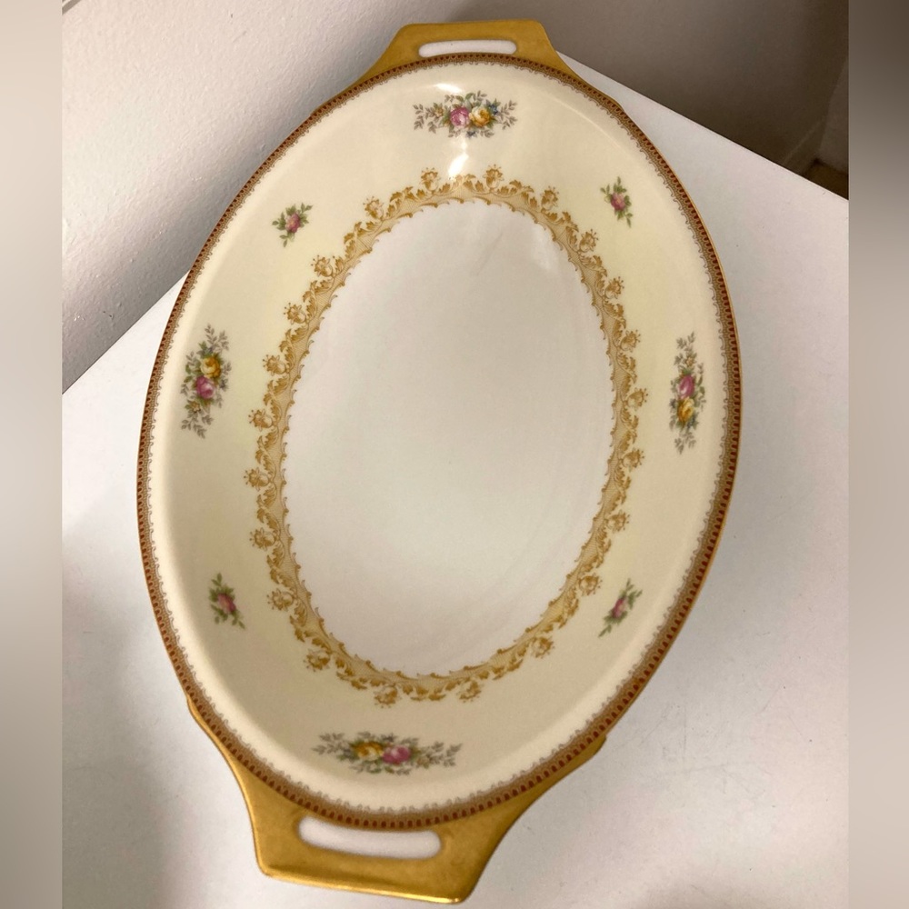 Vintage MEITO China Nassau Pattern Oblong Serving Bowl made in Japan F&B CO